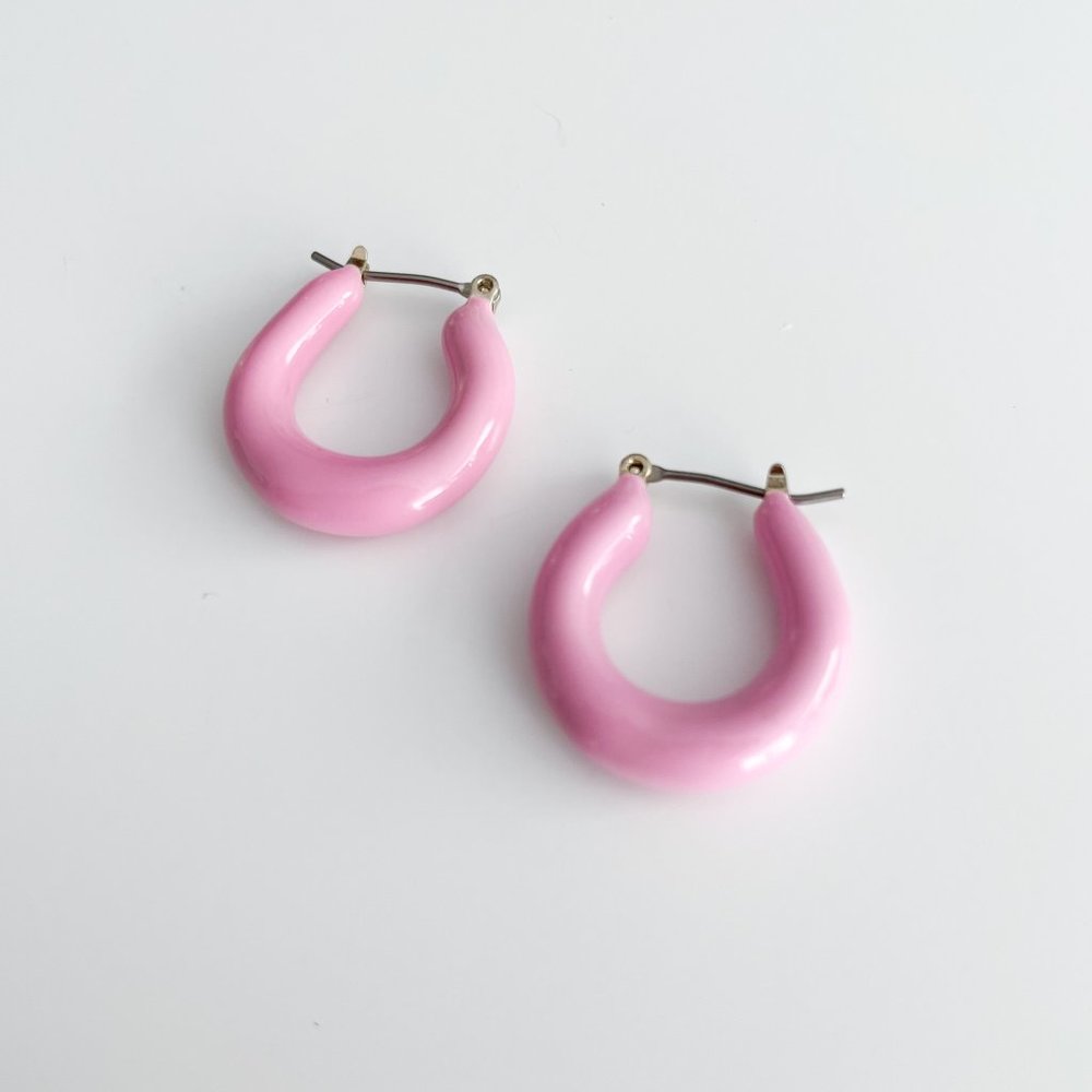 J. Crew Factory Enamel Hoop Earrings (Peppermint)